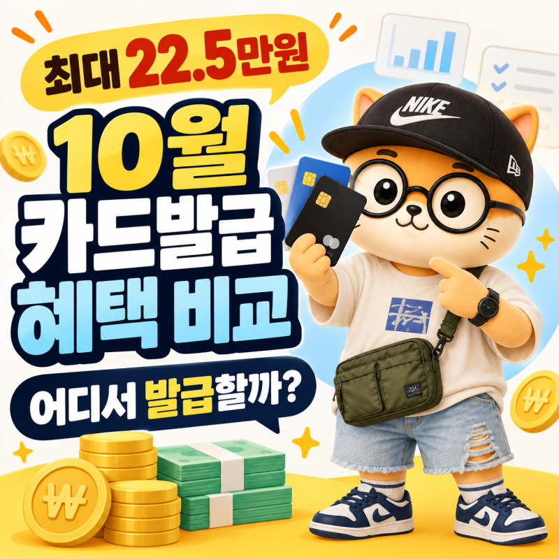 2026년 10월 신용카드 신규발급 혜택 비교, 어디서 발급해야 많이 받을까?