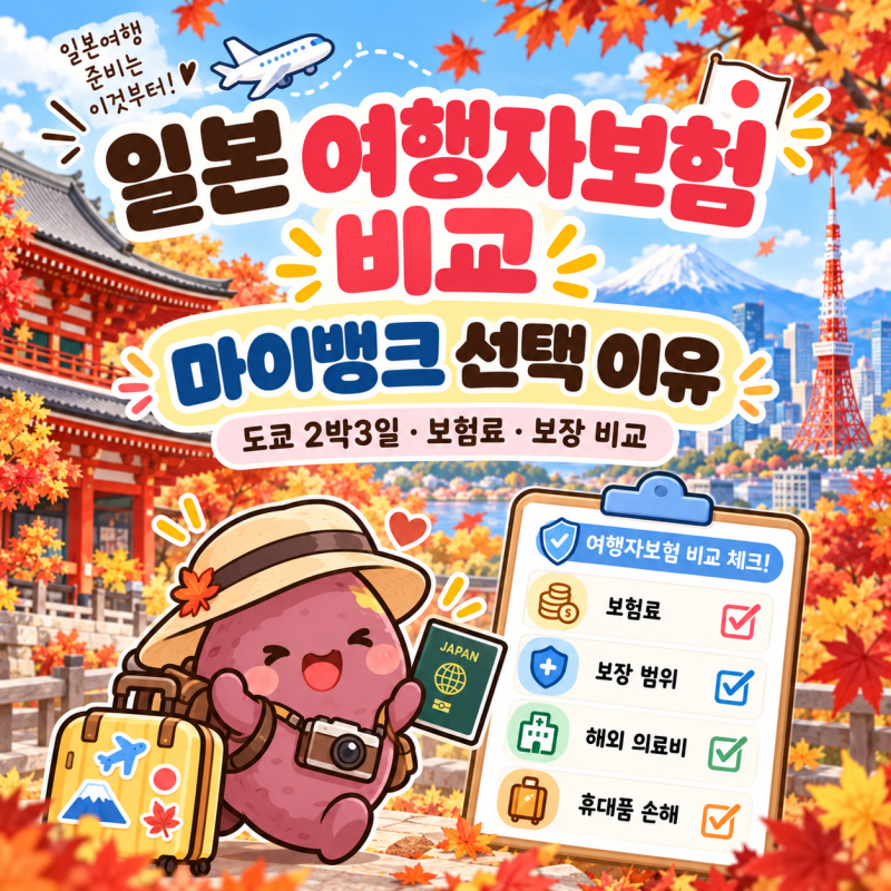 일본여행자보험｜마이뱅크 여행자보험 가격·보장 비교하고 선택한 이유