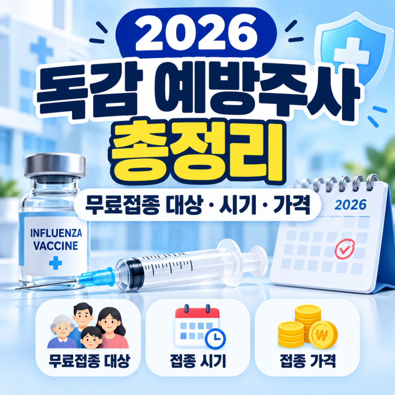 2026 독감 예방주사 총정리! 무료접종 대상·시기·가격·3가 백신까지