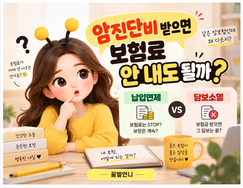 ️암진단비 받으면 보험료 안 내도 될까? 납입면제 vs 담보소멸 차이