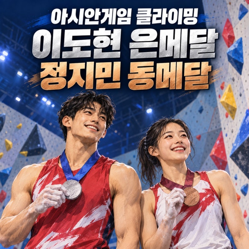 아시안게임 클라이밍 결과, 이도현 은메달·정지민 동메달!