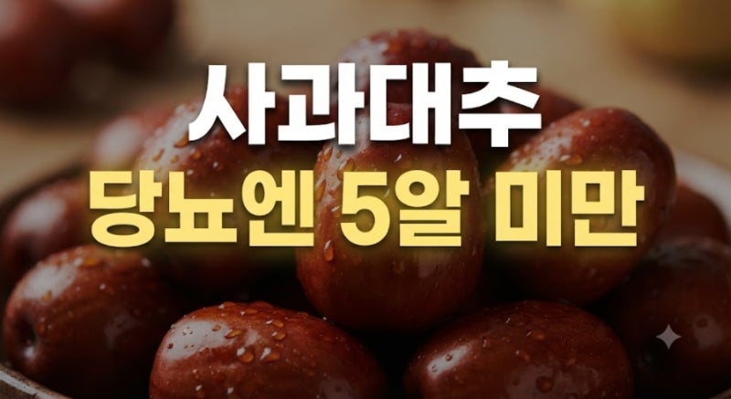 사과대추 당뇨에 먹어도 될까? 칼로리, 효능, 하루 권장 섭취량