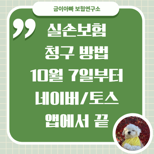 실손보험 청구 방법, 10월 7일부터 네이버/토스 앱에서 끝