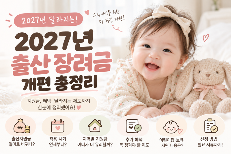 [임신준비]정부지원금 ㅣ2027 출산장려금 개편 한눈에 정리하기