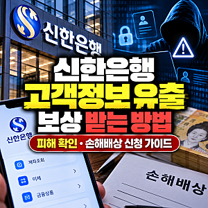 신한은행 고객정보 유출 보상 받는 방법  피해 접수 확인 가이드(+손해배상 보상 신청)