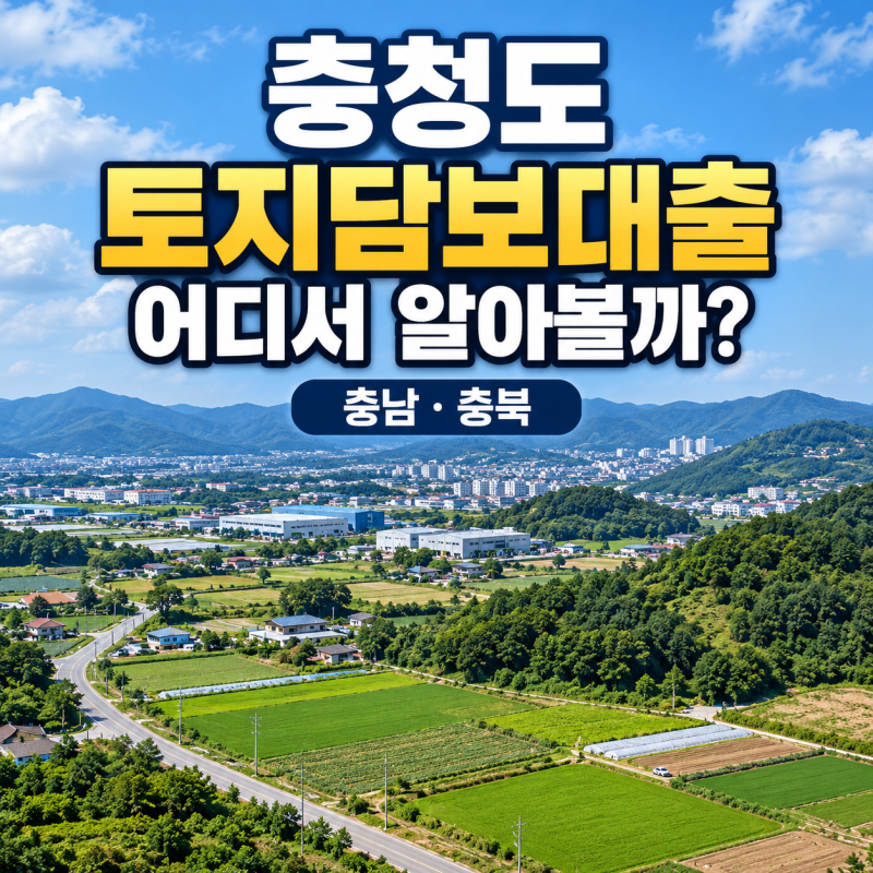 충청도 토지담보대출 어디서 알아봐야 할까?｜충남·충북 농지·임야·땅