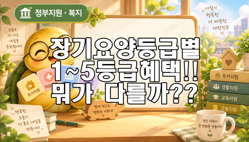 장기 요양 등급별 혜택｜1~5등급은 무엇이 다를까?