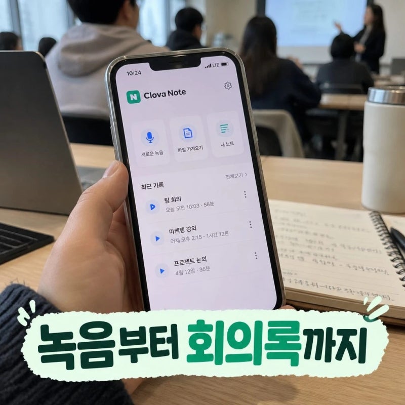 네이버 클로바노트 사용법 강의 녹음 회의록 정리까지