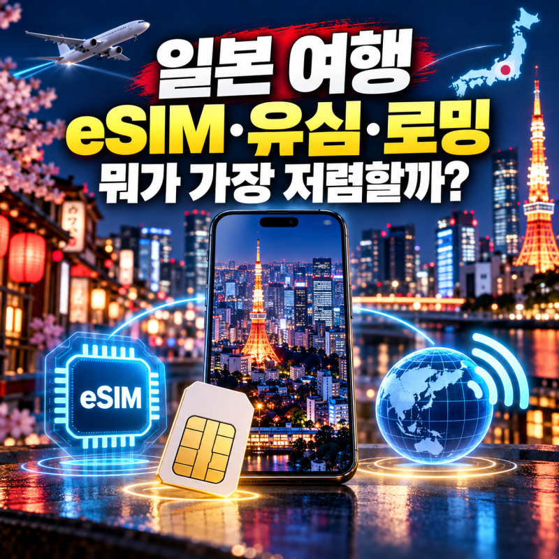 일본 여행 eSIM·유심·로밍 비교｜어떤 것이 가장 저렴할까?