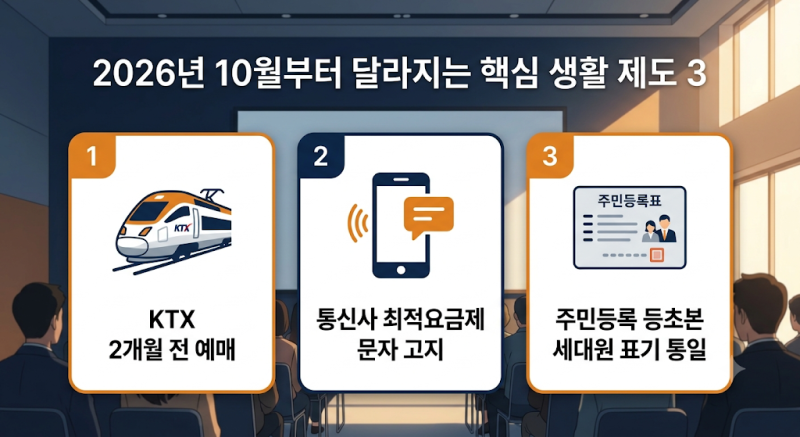 10월 1일 변경 제도 총정리(2탄)! KTX 예매 2달 전부터? 10월부터 내 통장 지켜줄 3가지 핵심 변경....