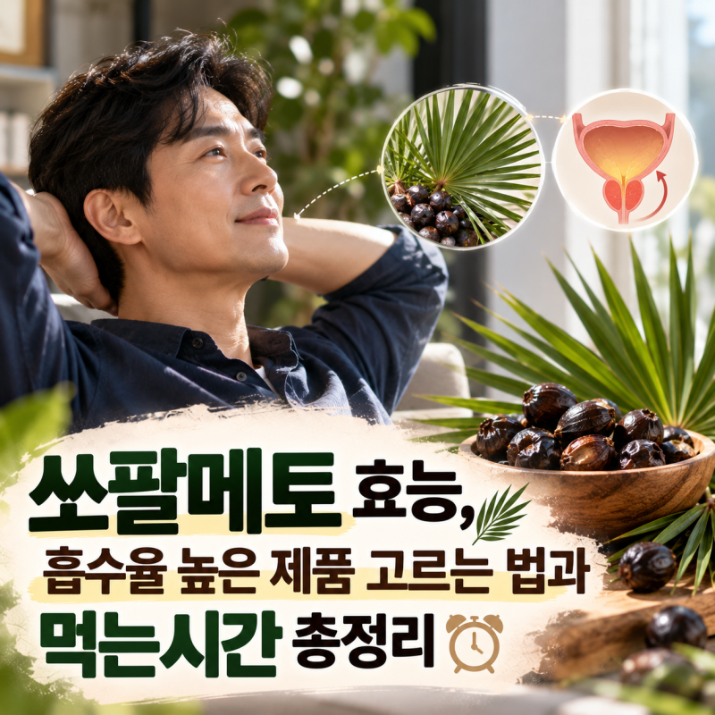 쏘팔메토 효능, 흡수율 높은 제품 고르는 법과 먹는시간 총정리