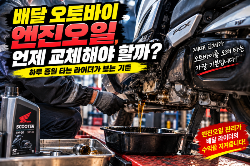 배달 오토바이 엔진오일, 언제 교체해야 할까? 하루 종일 타는 라이더가 보는 기준