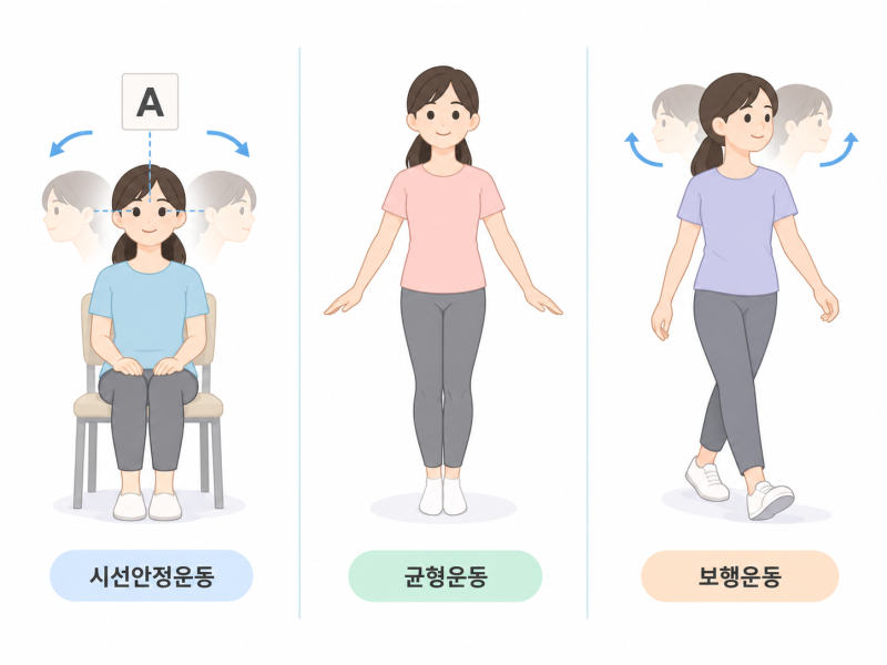 전정신경염 후 회복을 돕는 전정재활운동