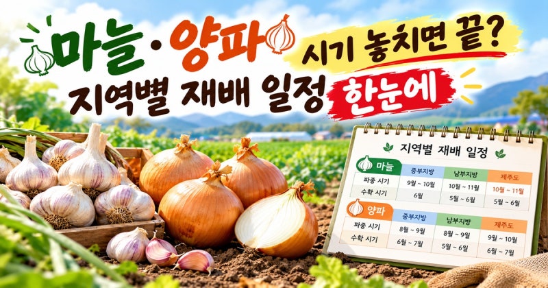 마늘·양파 시기 놓치면 끝? 지역별 재배 일정 한눈에