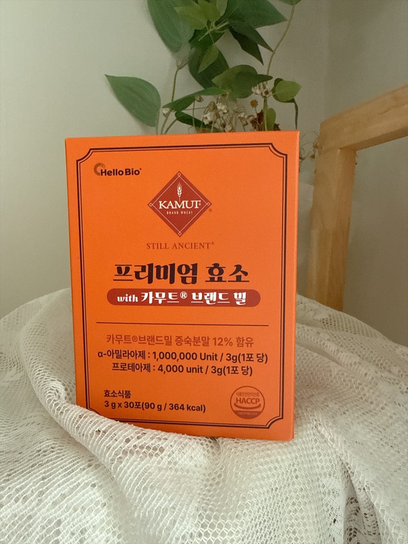 헬로바이오 프리미엄 효소 카무트 브랜드 밀 고소한 인절미맛 후기
