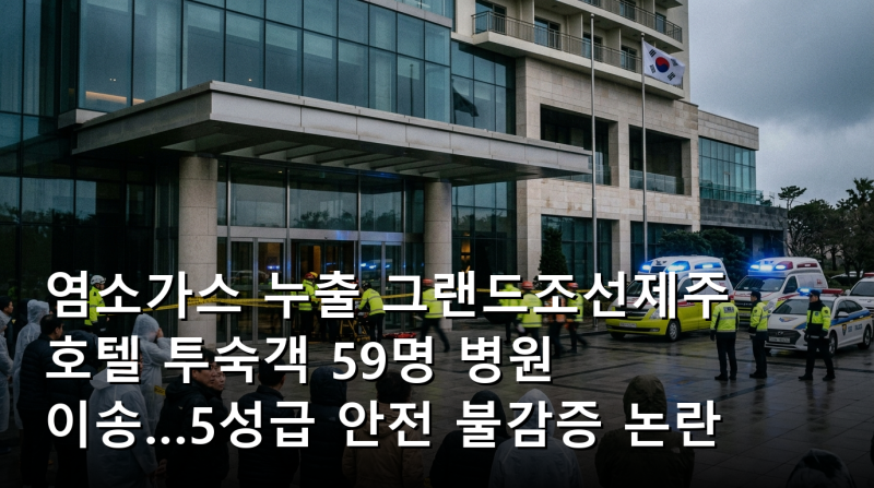 염소가스 누출 그랜드조선제주 호텔 투숙객 59명 병원 이송…5성급 안전 불감증 논란