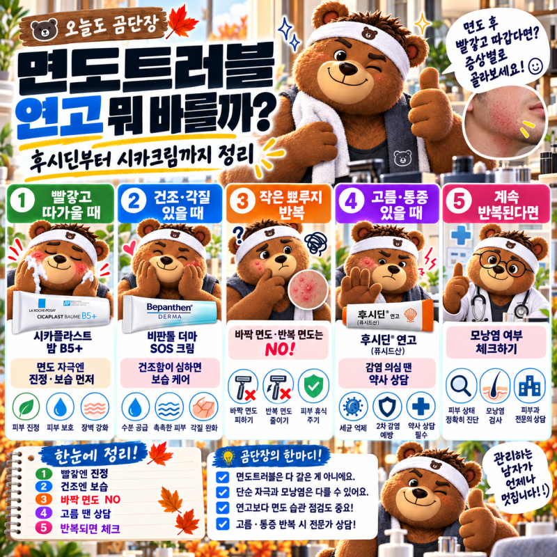 면도 트러블 연고 뭐 바를까? 후시딘부터 시카크림까지 정리