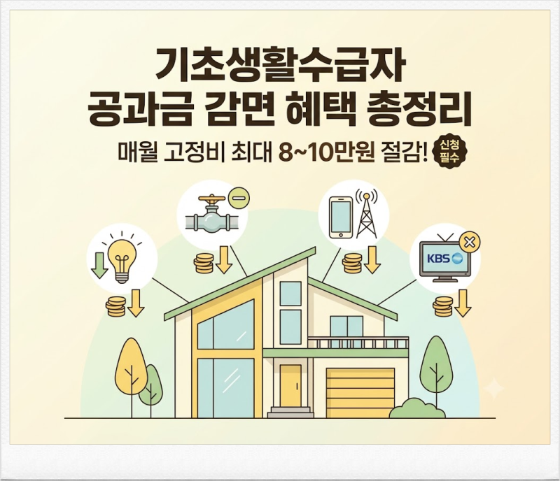 기초생활수급자 공과금 감면 혜택 총정리, 신청 방법은?