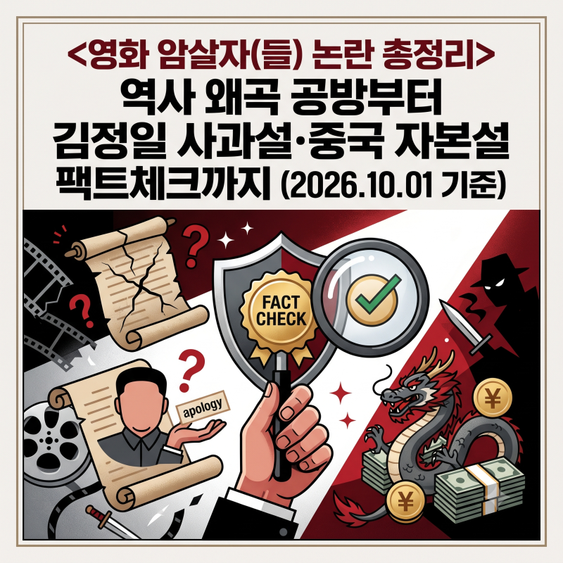 영화 암살자(들) 논란 총정리: 역사 왜곡 공방부터 김정일 사과설·중국 자본설 팩트체크까지....