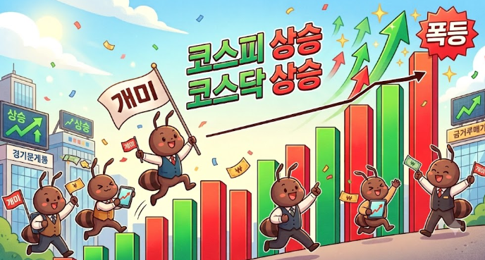"개미가 팔아야 오른다니깐.", 코스피 코스닥 상승한 이유