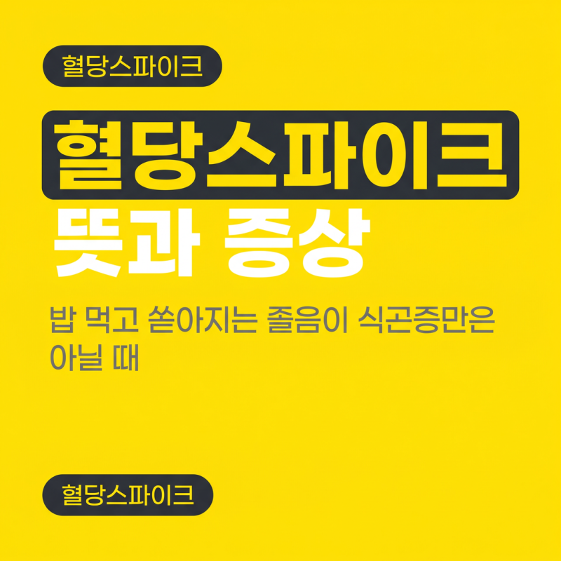 혈당스파이크 뜻과 증상, 밥 먹고 쏟아지는 졸음이 식곤증만은 아닐 때