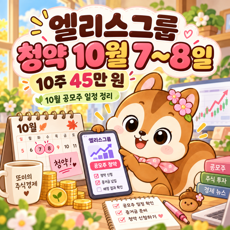엘리스그룹 공모주 청약 10월 7~8일: 공모가·증거금·주관사·상장일 정리와 10월 공모주 일정....