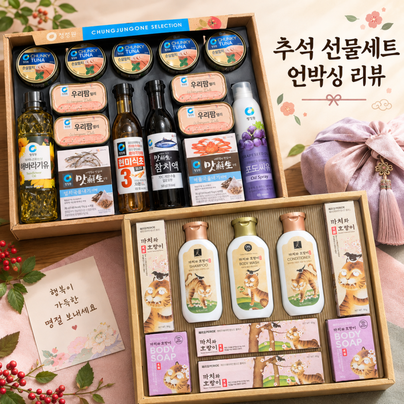 추석 선물 청정원 LG생활건강 명절 선물세트 언박싱 리뷰 가격 후기