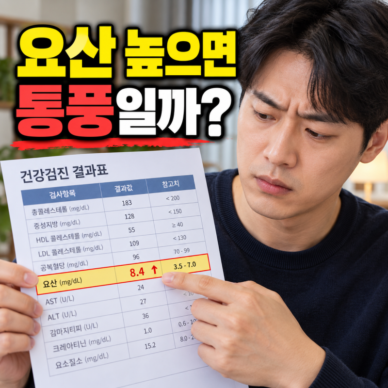 요산 수치 높게 나왔다면? 증상 없어도 무시하면 안 되는 이유