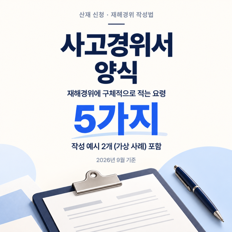 사고경위서 양식, 산재 신청 재해경위 작성법과 예시 2개 (2026)