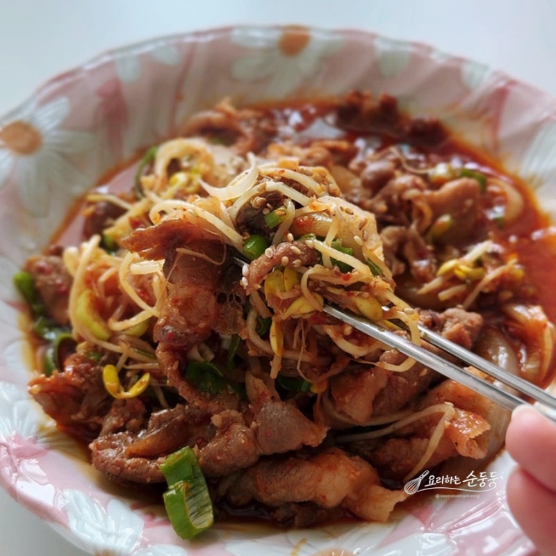 콩불 대패삼겹살 요리 초간단 콩나물불고기 저녁메뉴