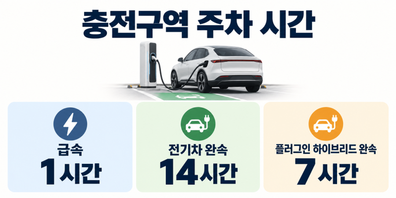 전기차 충전구역 주차시간, 급속 1시간·완속 14시간만 기억하면 될까요?