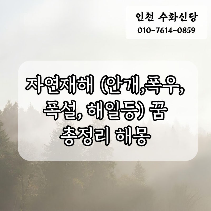 낭떠러지, 안개, 폭우꿈등 자연재해 꿈 총정리해몽