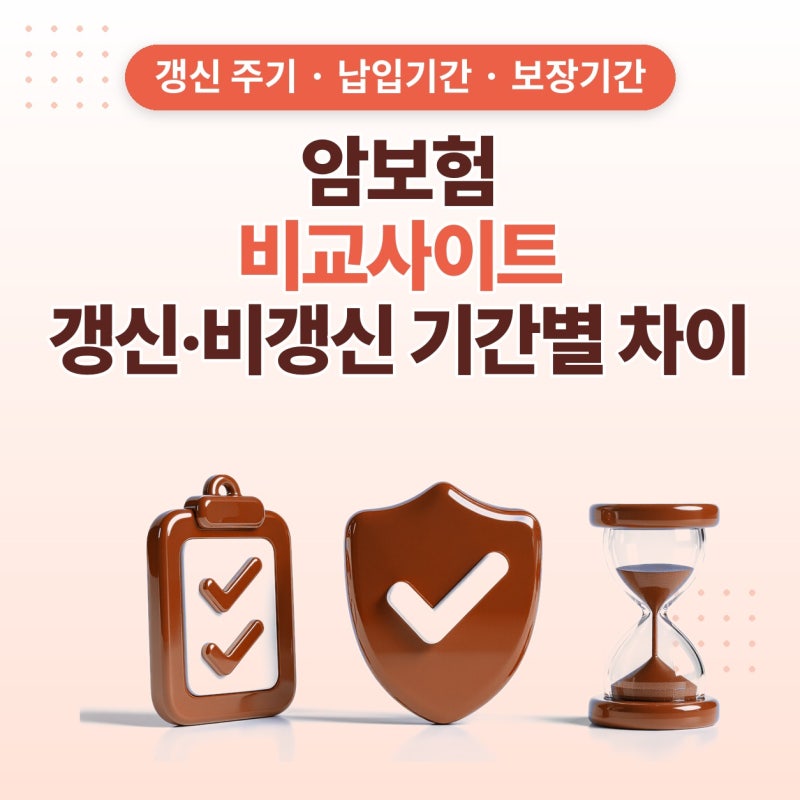 암보험비교사이트, 비갱신형과 갱신형암보험 기간별 차이 플랜비보험에서 비교한 후기 (갱....