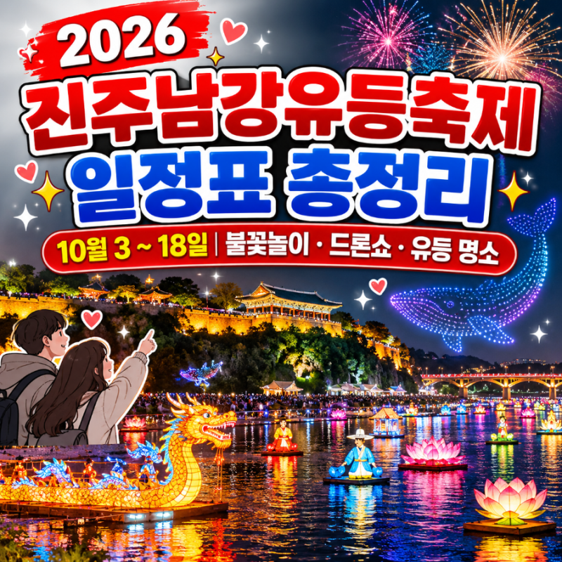 2026 진주남강유등축제 일정표 총정리｜10월 3~18일 불꽃놀이·드론쇼·유등 명소