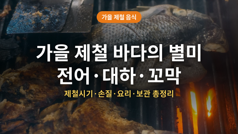 가을 제철 전어·대하·꼬막 제대로 즐기기 (제철시기·손질·요리·보관)