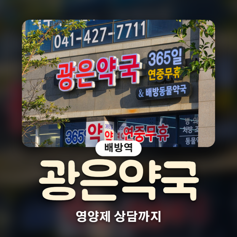 아산 약국 대형 창고형 광은약국 365일 연중무휴