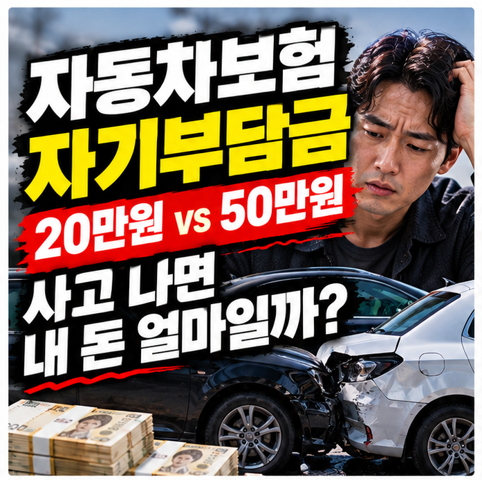 자동차보험 자기부담금, 자차 20만원 vs 50만원 차이 사고 나면 내 돈 얼마나 나갈까?