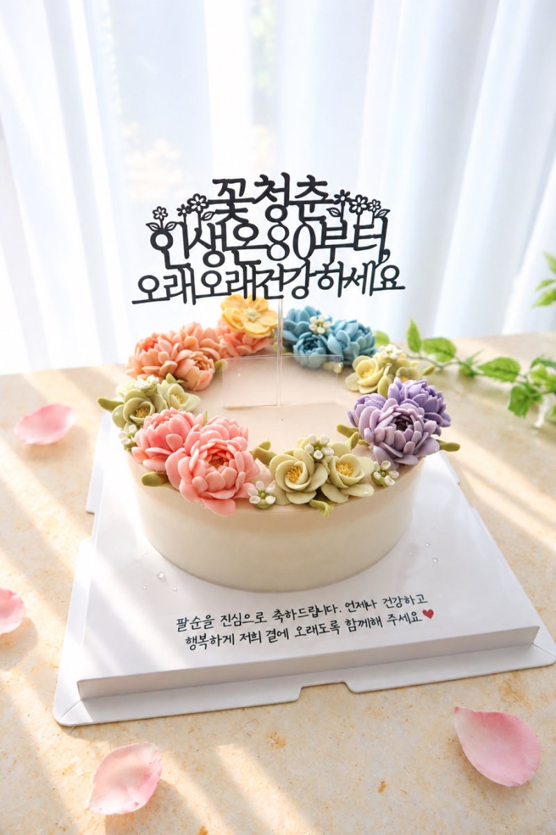 안동 반전케이크｜토퍼를 당기면 용돈이 나오는 팔순 용돈떡케이크