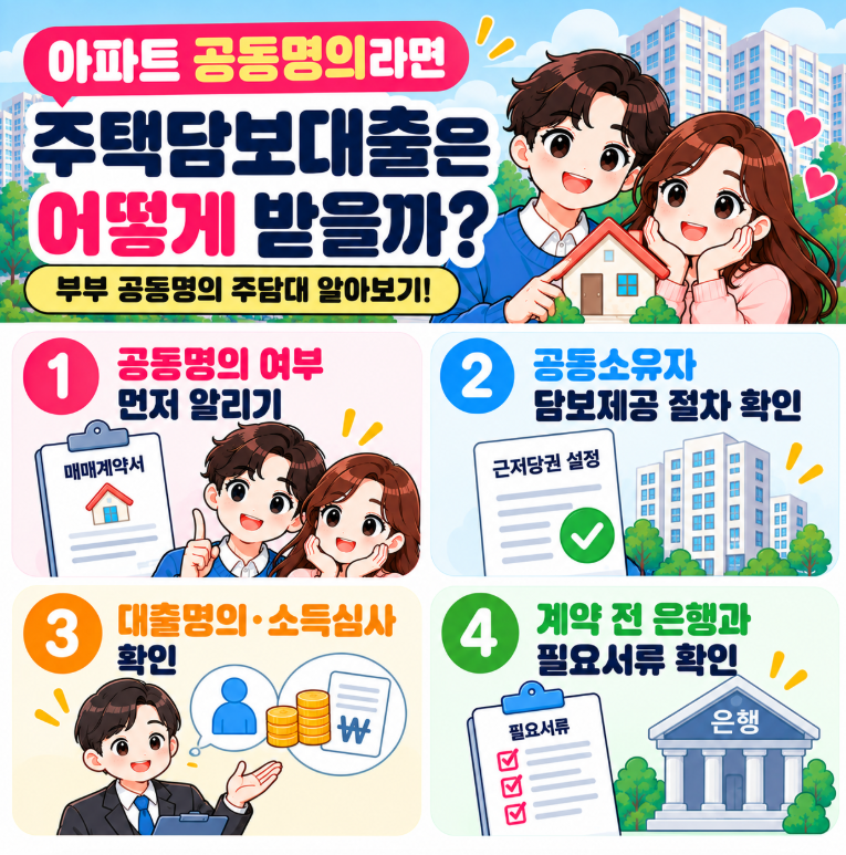 아파트 공동명의라면 주택담보대출은 어떻게 받을까? | 부부 공동명의 주담대 알아보기