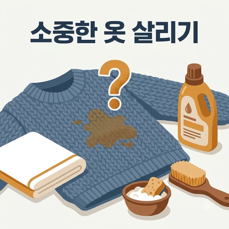 "아끼던 옷인데 버려야 할까" 니트 드라이 얼룩 안지워짐 대처법