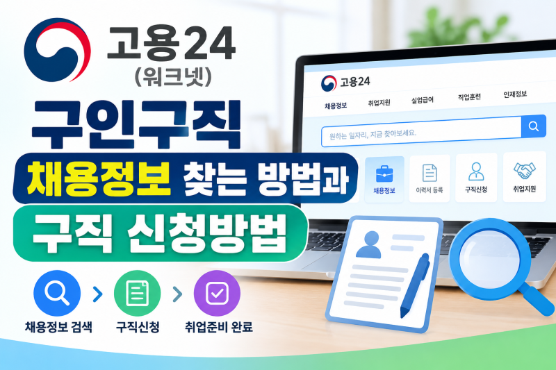 고용24(워크넷) 구인구직 채용정보 찾는 방법과 구직 신청 방법