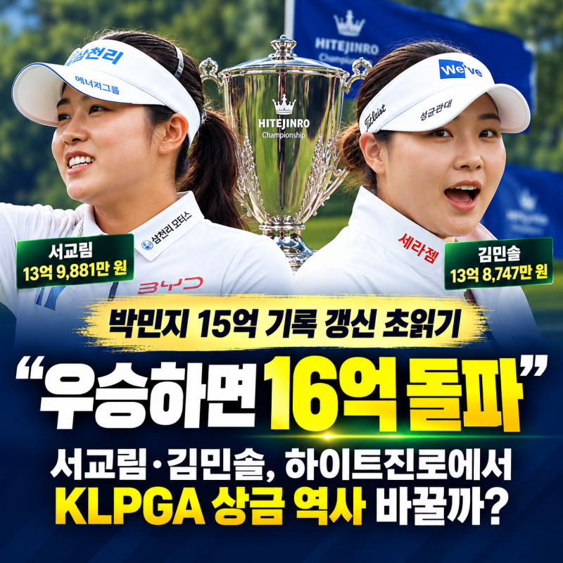 “우승하면 16억 돌파”…서교림·김민솔, 하이트진로 챔피언십에서 KLPGA 상금 역사 바꿀까?