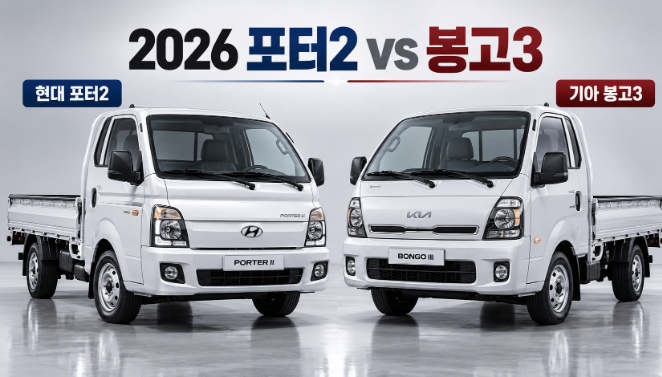 2026 현대 포터2 vs 기아 봉고3 가격 비교, 같은 1톤 트럭 뭐가 다를까?