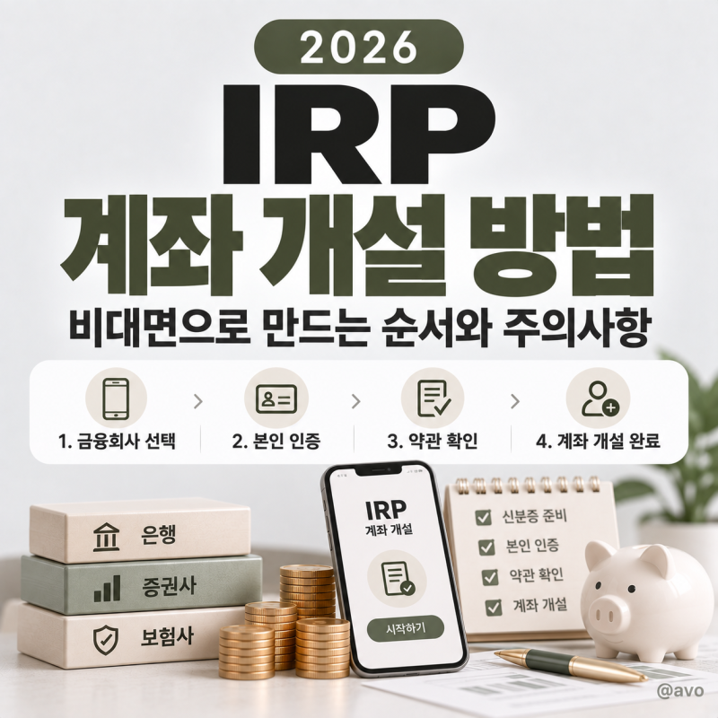 IRP 계좌 개설 방법 2026｜비대면으로 만드는 순서와 주의사항