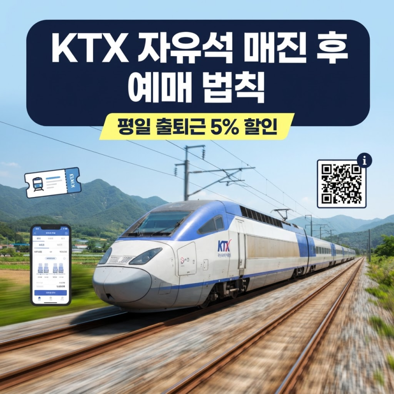 KTX 자유석 타는법과 5% 할인 예매 조건 및 앉는 법 총정리