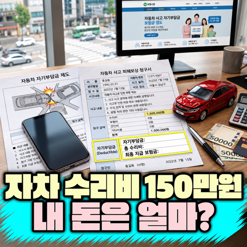 자차 자기부담금 계산｜수리비 150만원이면 정말 30만원만 내면 될까