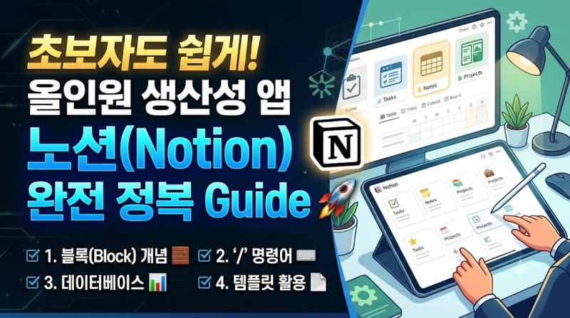 노션(Notion) 초보자를 위한 기본 사용법 Guide (일정·일기·프로젝트 관리)