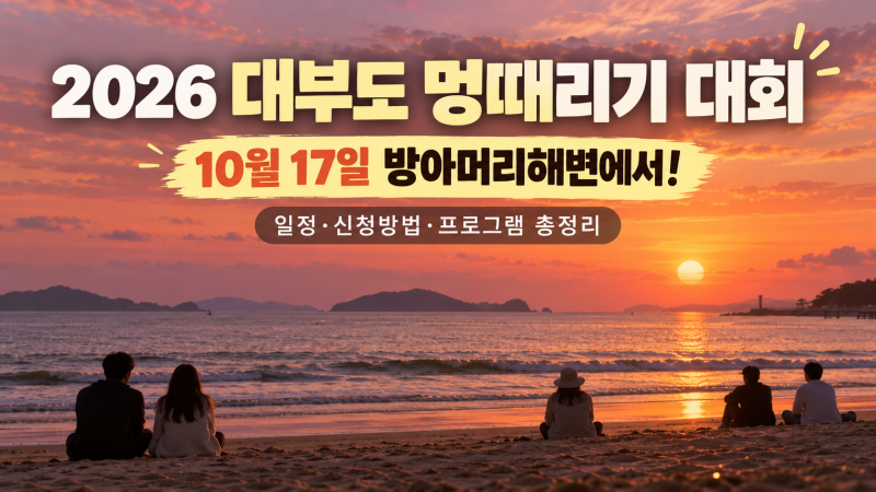 [안산 대부도 가볼만한곳] 2026 놀멍쉬멍 멍때리기 대회 일정·신청방법 총정리