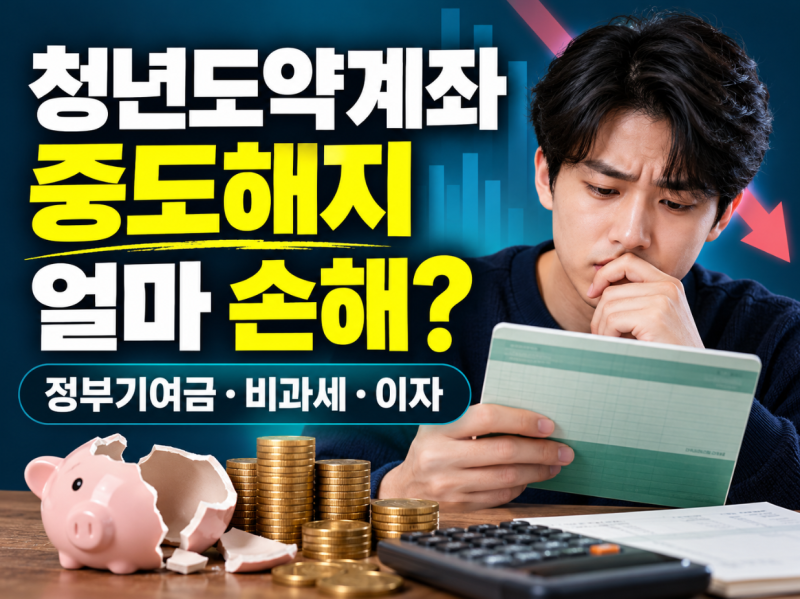 청년도약계좌 중도해지하면 얼마 손해일까? 정부기여금·비과세·이자 정리
