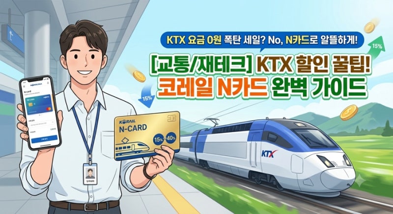 [교통/재테크] KTX 할인 꿀팁! 코레일 N카드 완벽 가이드 (구매법, 본전 계산, 유효기간 연장 꿀....